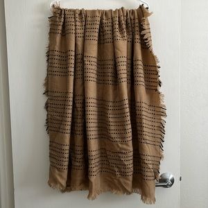JCrew Factory Camel & Black Blanket Scarf